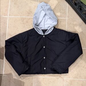 Black Hooded Women's Jacket